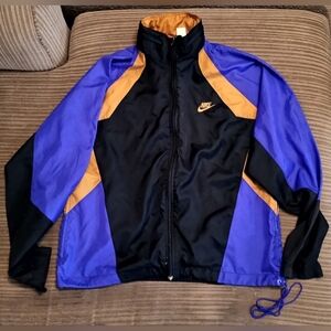 Vintage Nike Black, Purple & Gold Bomber Track Jacket